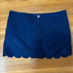 Lilly Pulitzer Navy Blue Scalloped Hem Skort